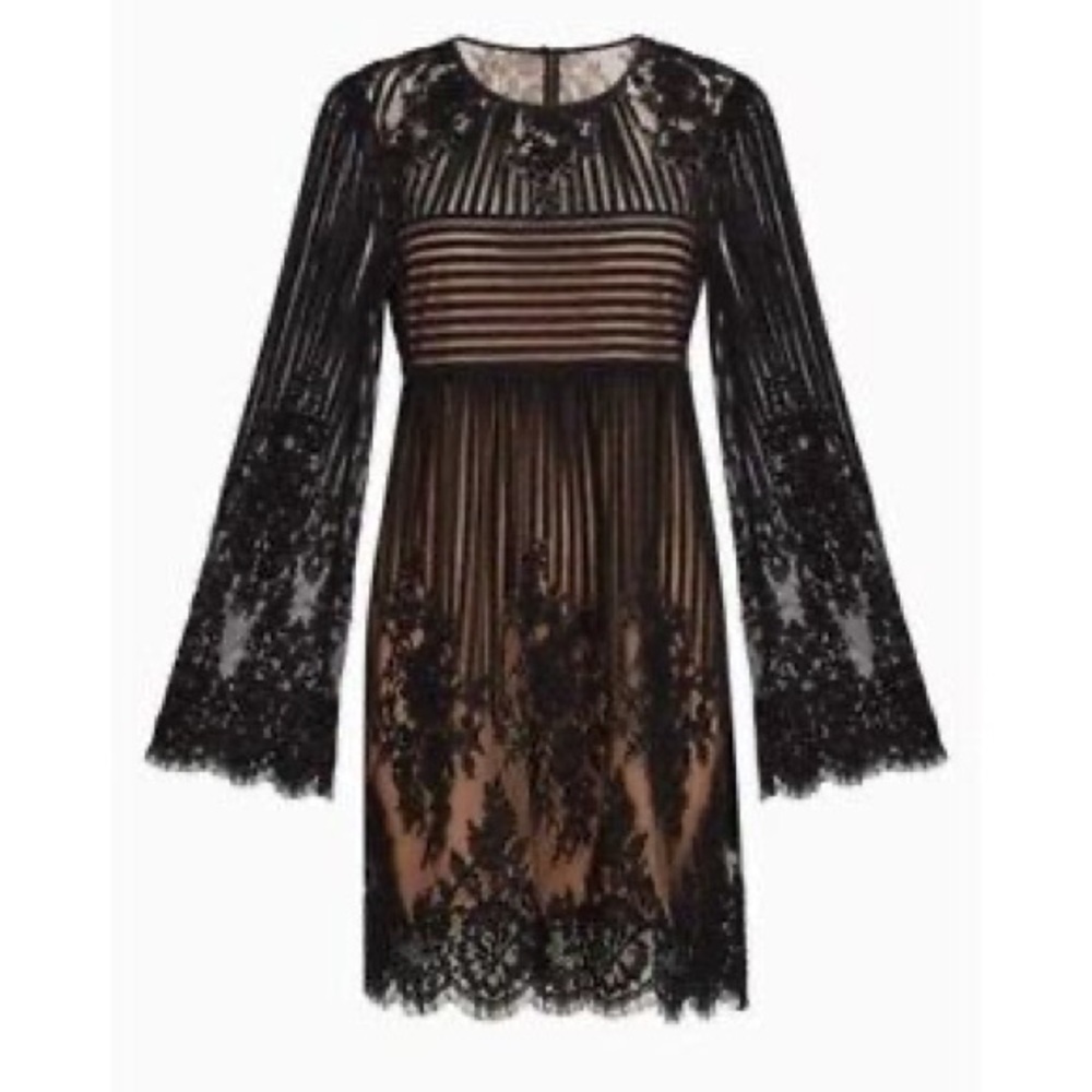 💞3 for $50💞BCBGMAXAZRIA black lace babydoll mini dress size Medium - Picture 4 of 14